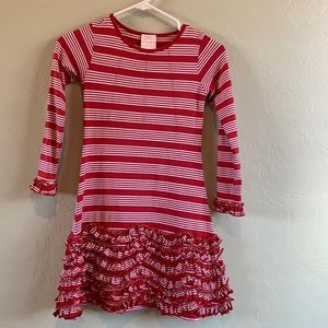 Lemon Loves Lime Red and White Ruffle Dress sz 7